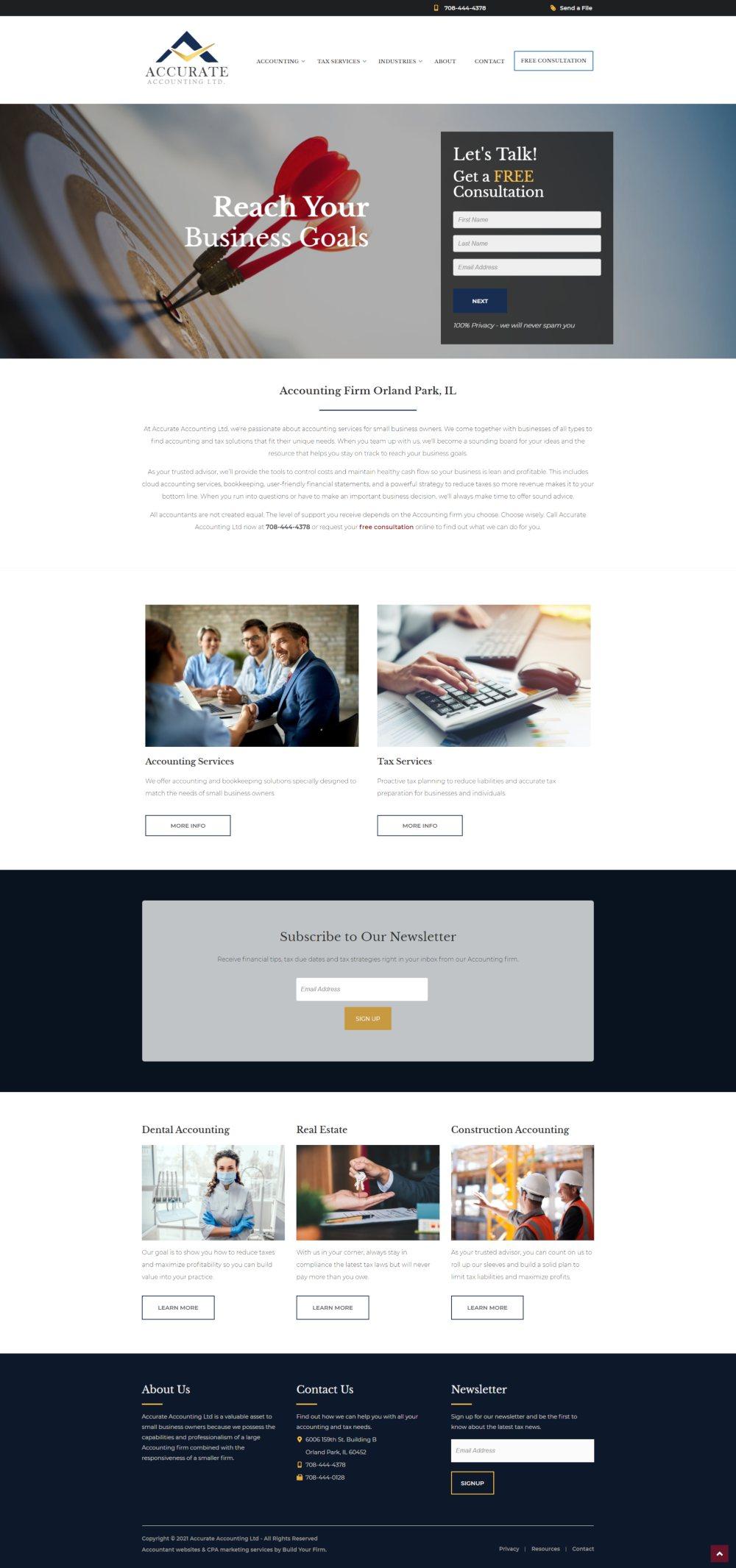 Website of Accurate Accounting