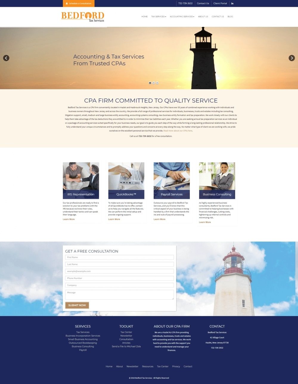 Website of Bedford Tax Services