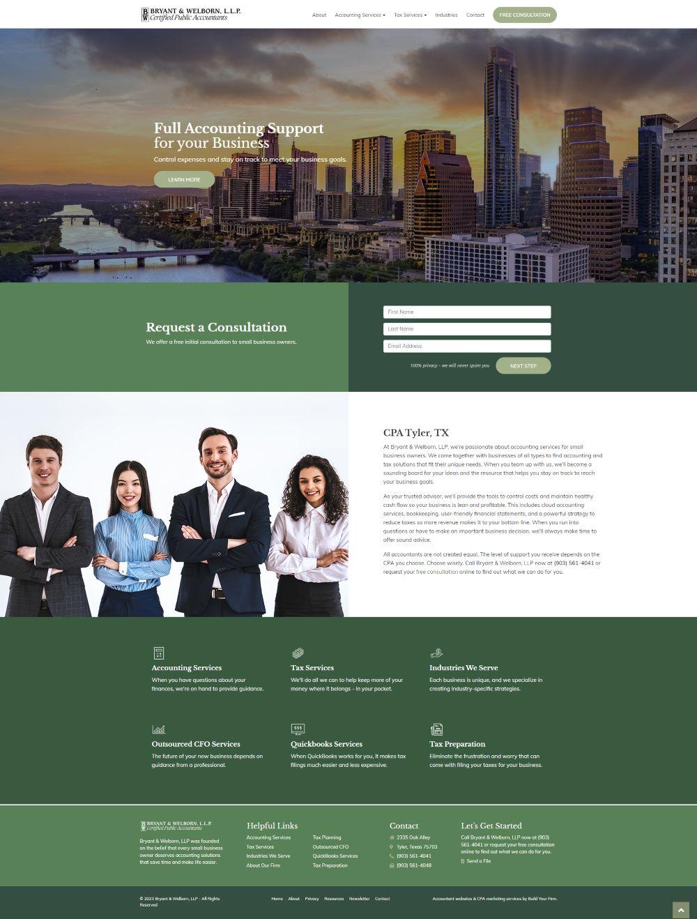 Website of Bryant & Welborn, LLP