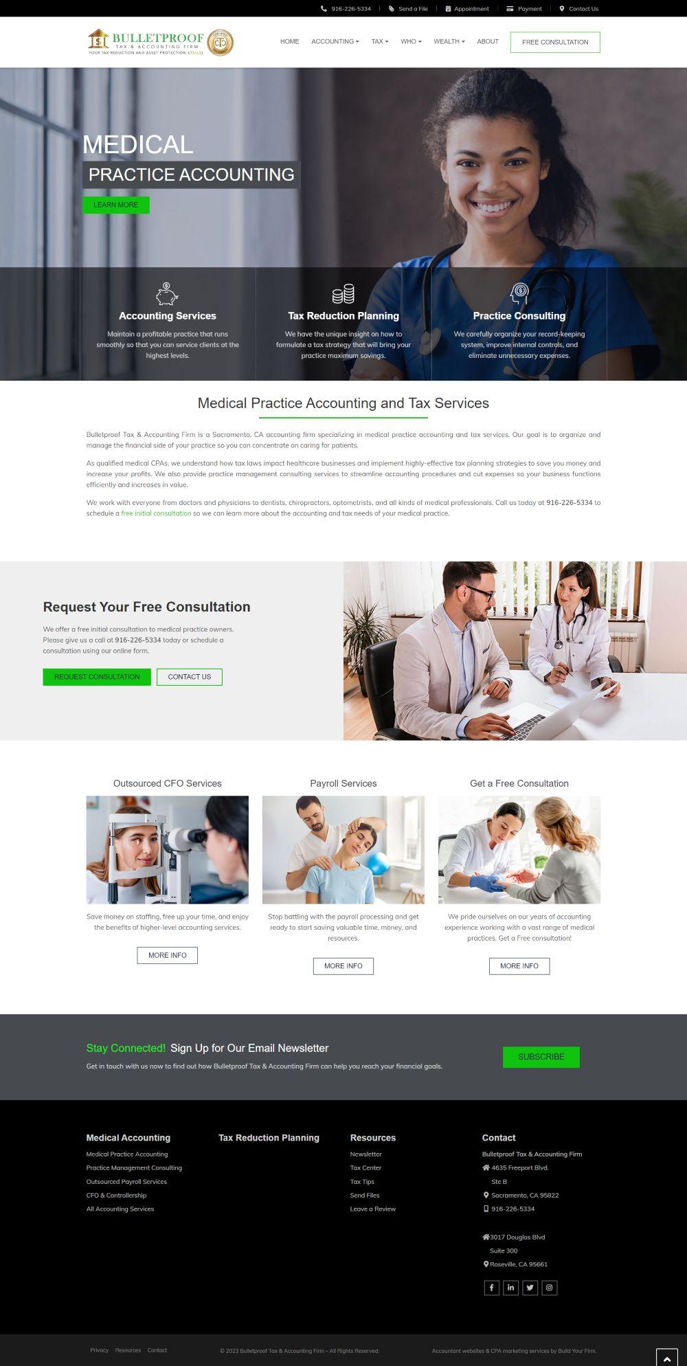 Website of Bulletproof Tax & Accounting Firm