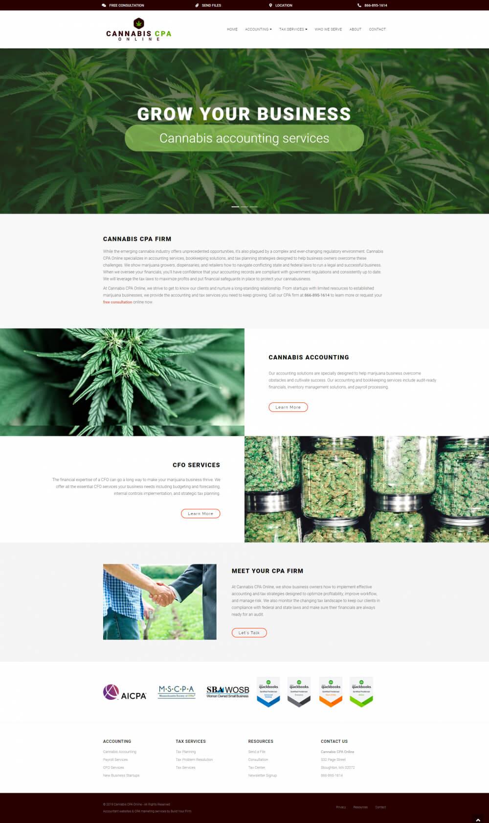 Website of Cannabis CPA Online