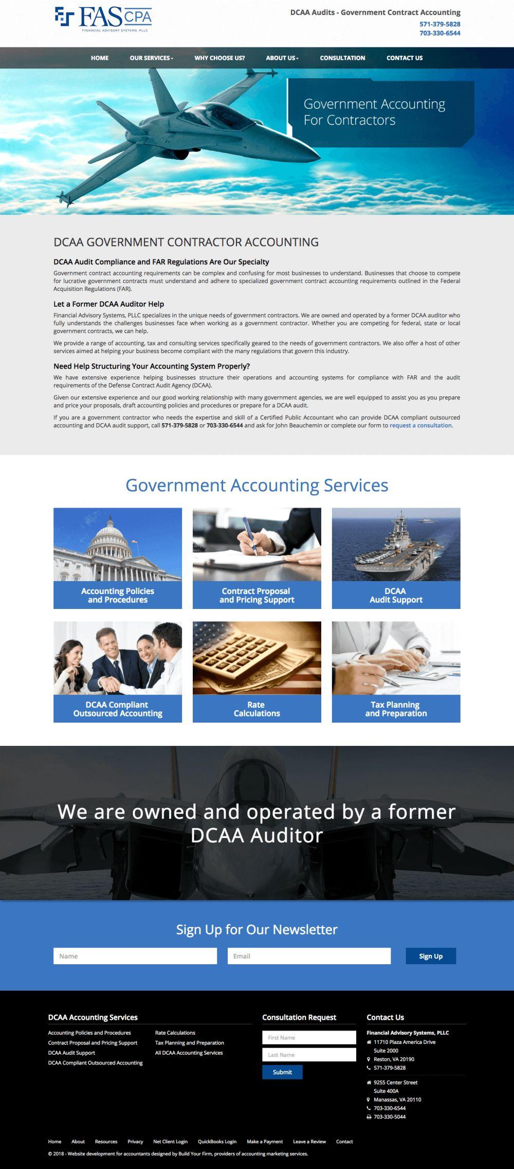 Website of Financial Advisory Systems, PLLC