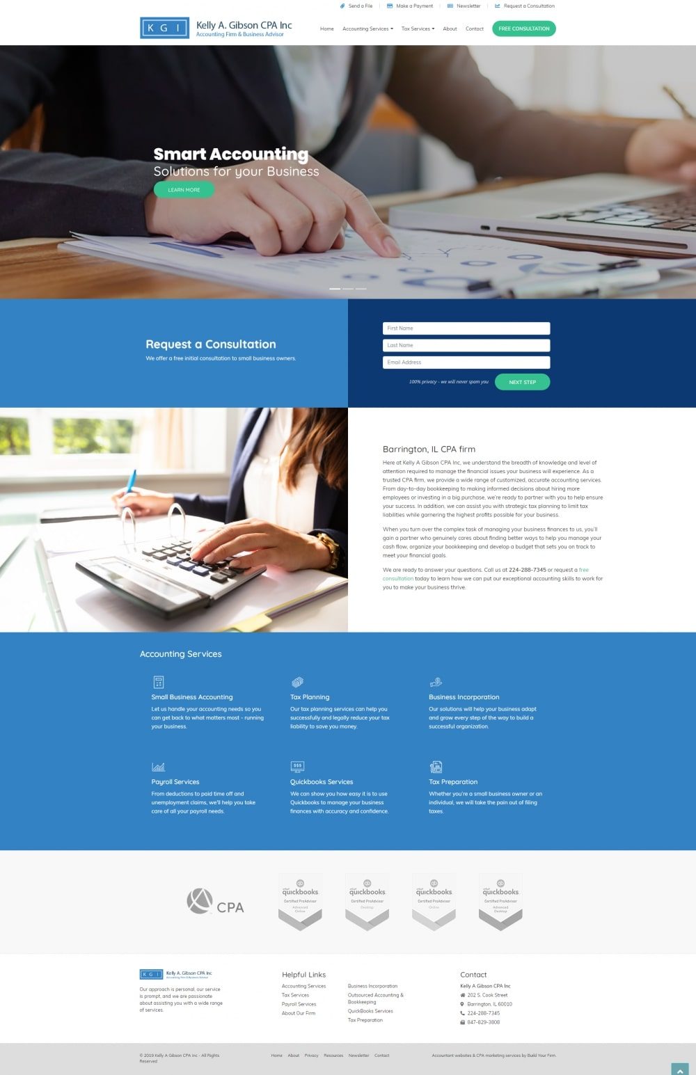 Website of Kelly A Gibson CPA Inc