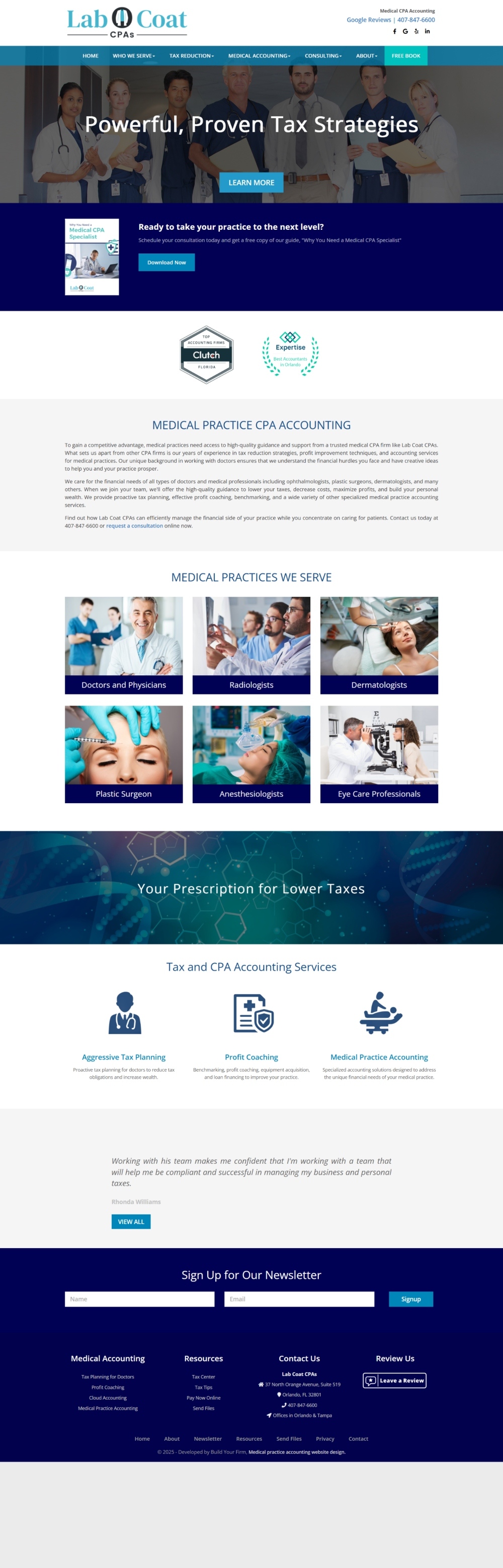 Website of Lab Coat CPAs