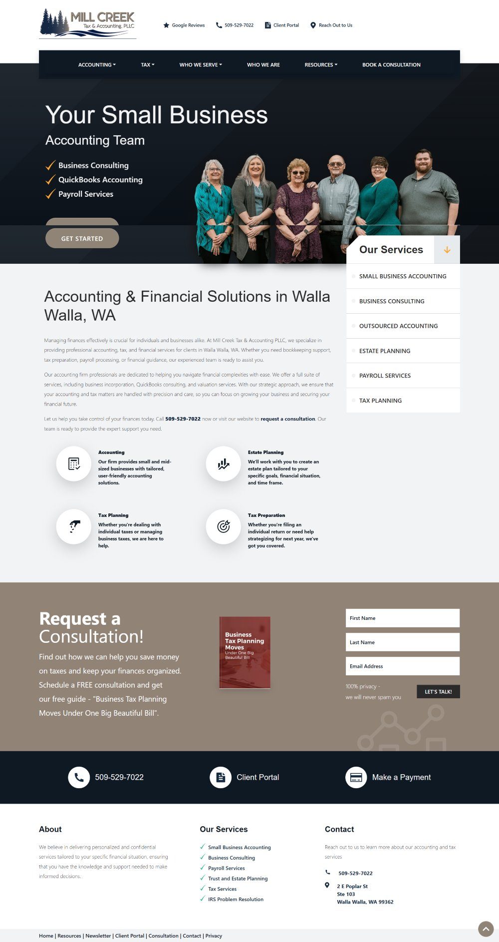 Website of Mill Creek Tax & Accounting