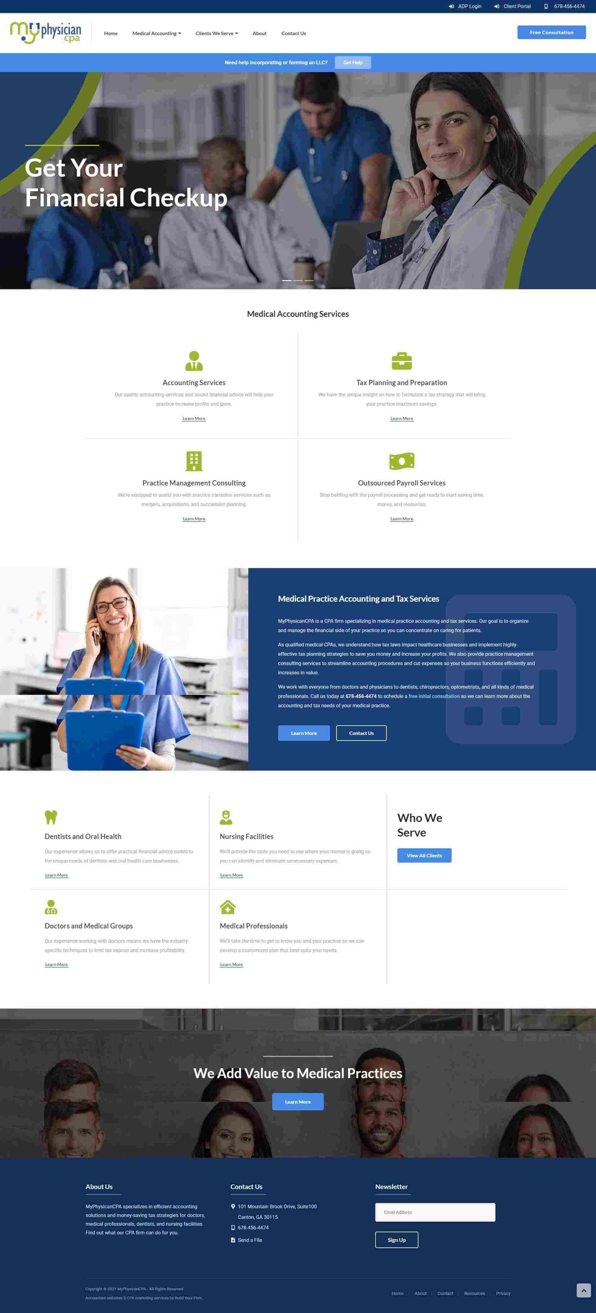 Website Development for Medical Practice Accounting