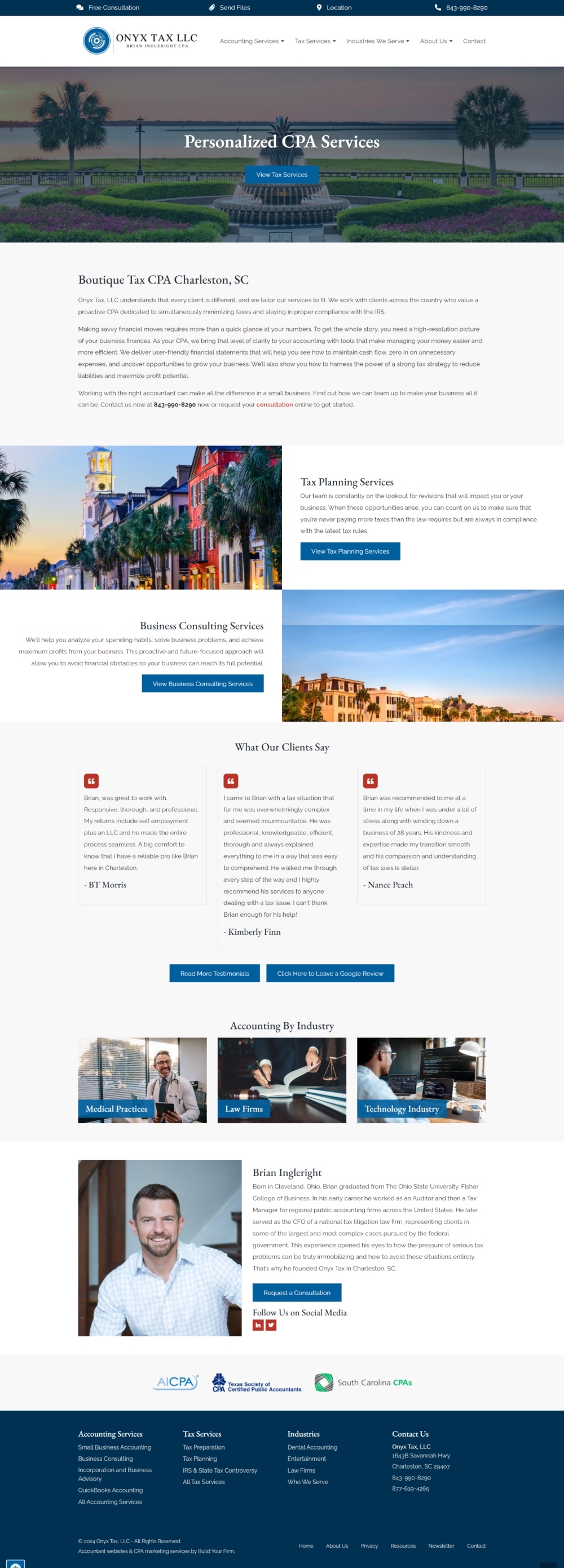 Website of Onyx Tax LLC