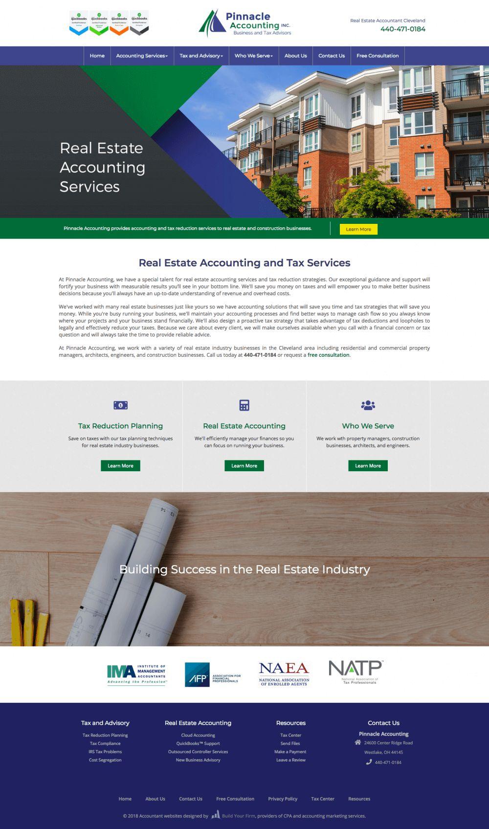 Website of Pinnacle Accounting