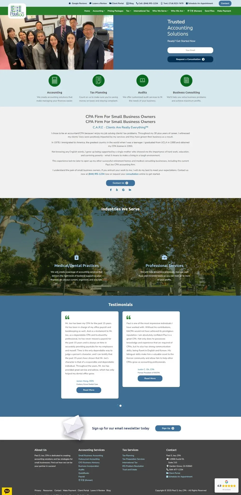 Website of Paul S. Joo, CPA