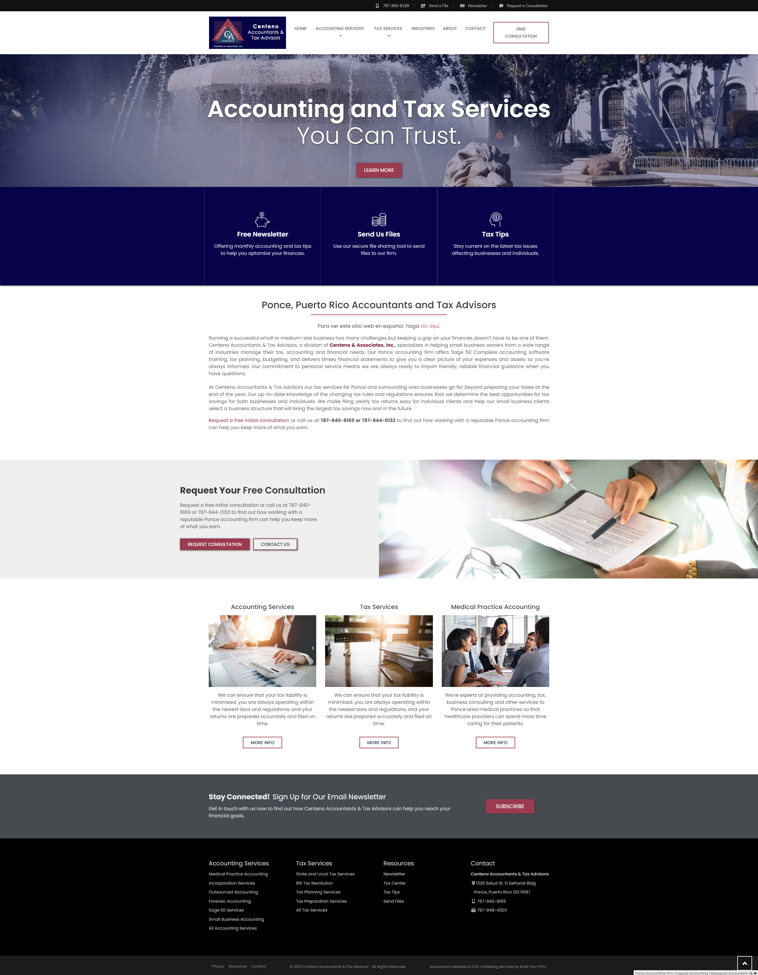 Website of Centeno Accountants & Tax Advisors