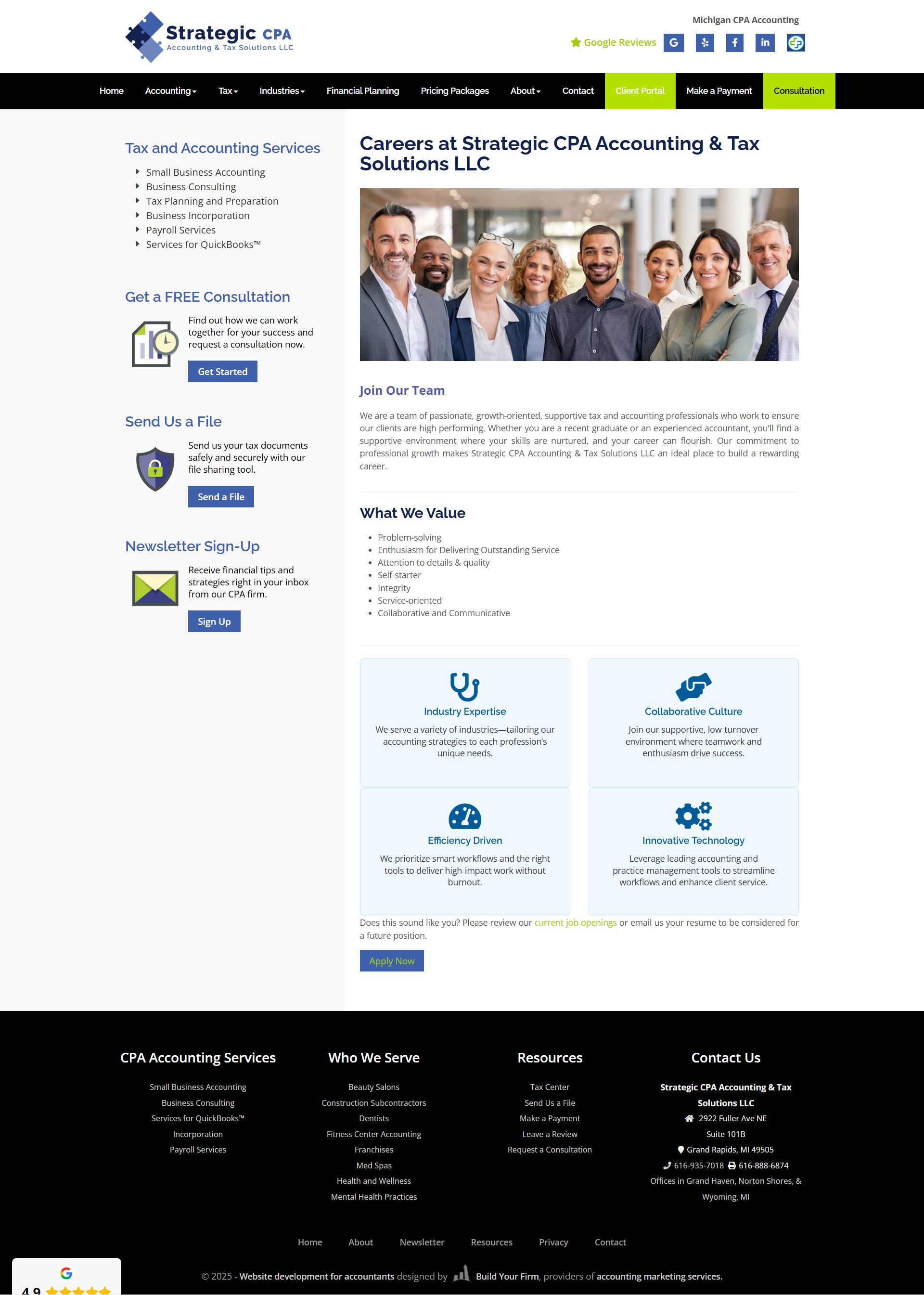Website of Strategic CPA