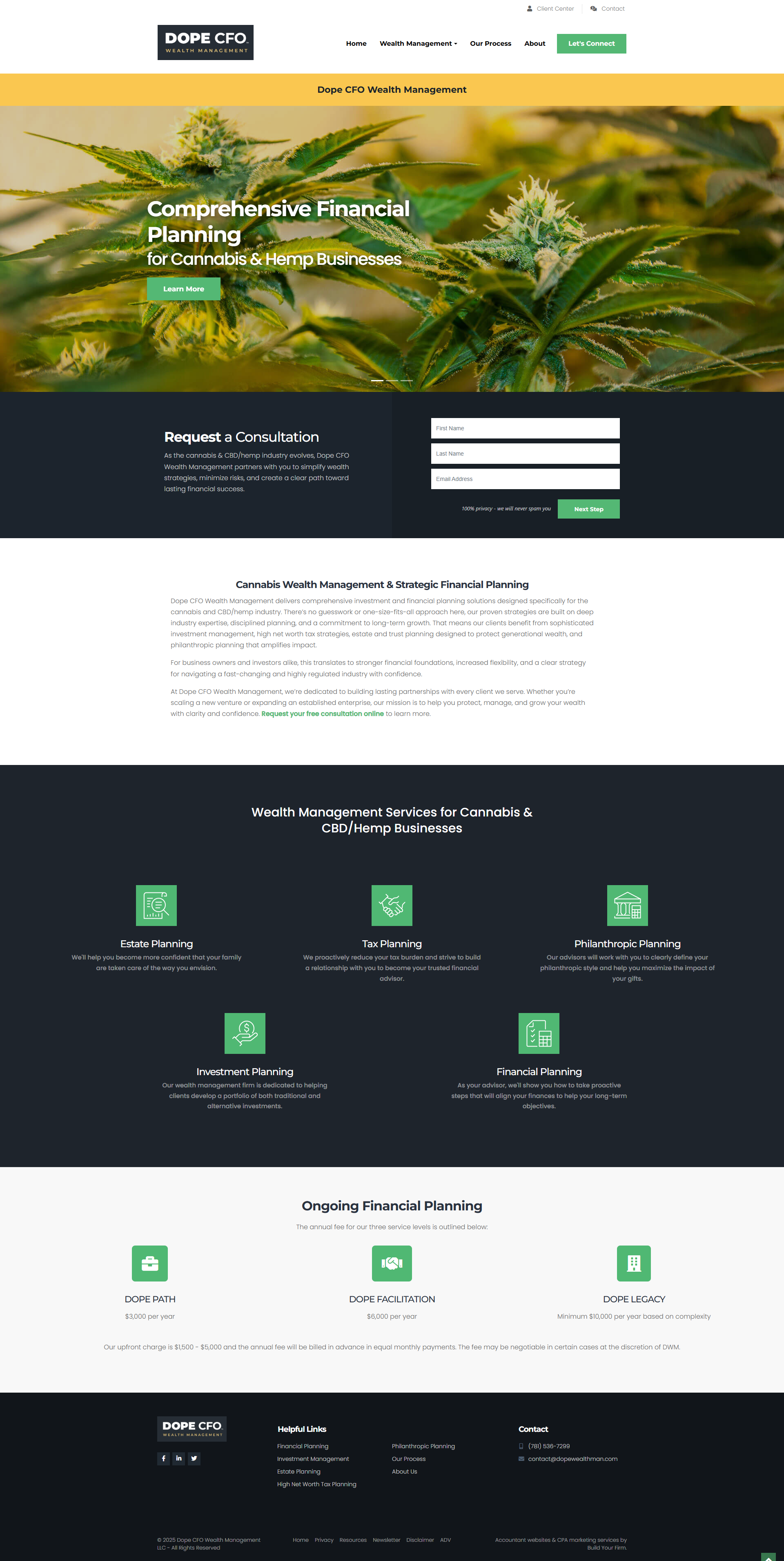 Website of Dope CFO Wealth Management