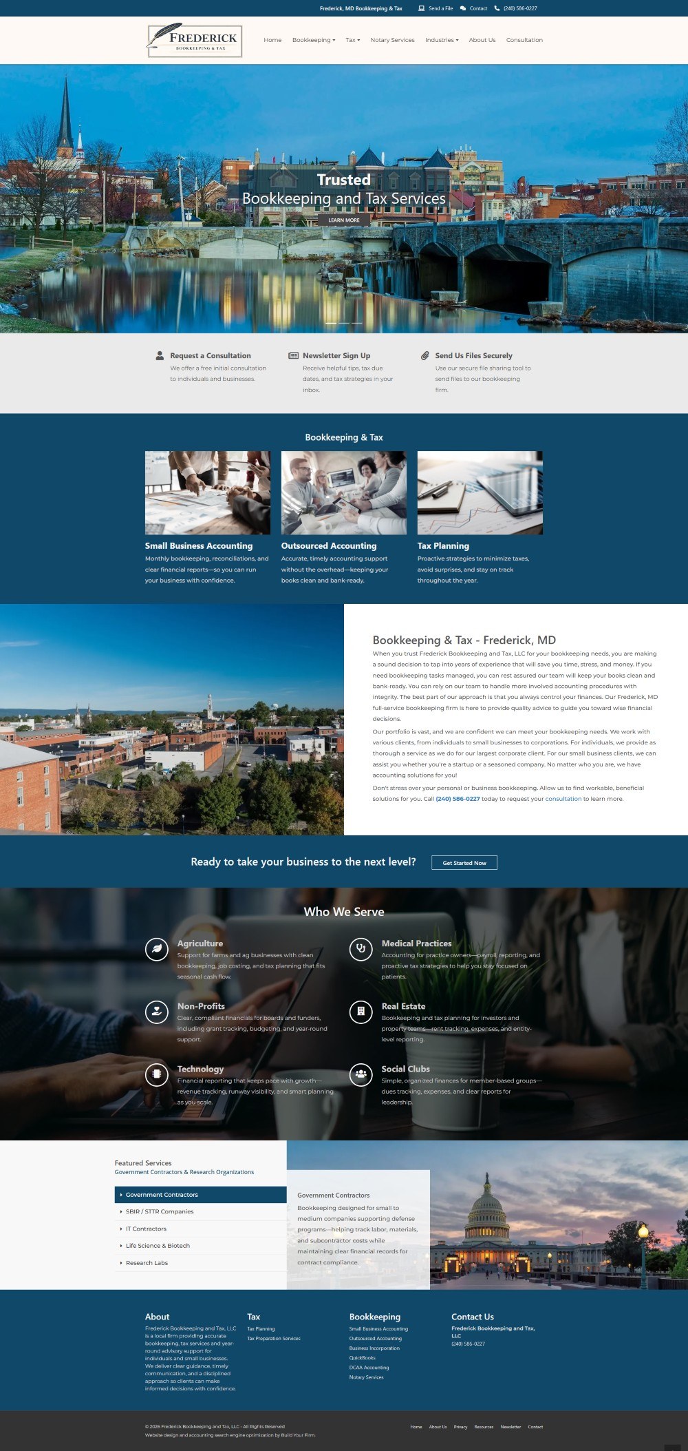 Website of Frederick Bookkeeping and Tax, LLC
