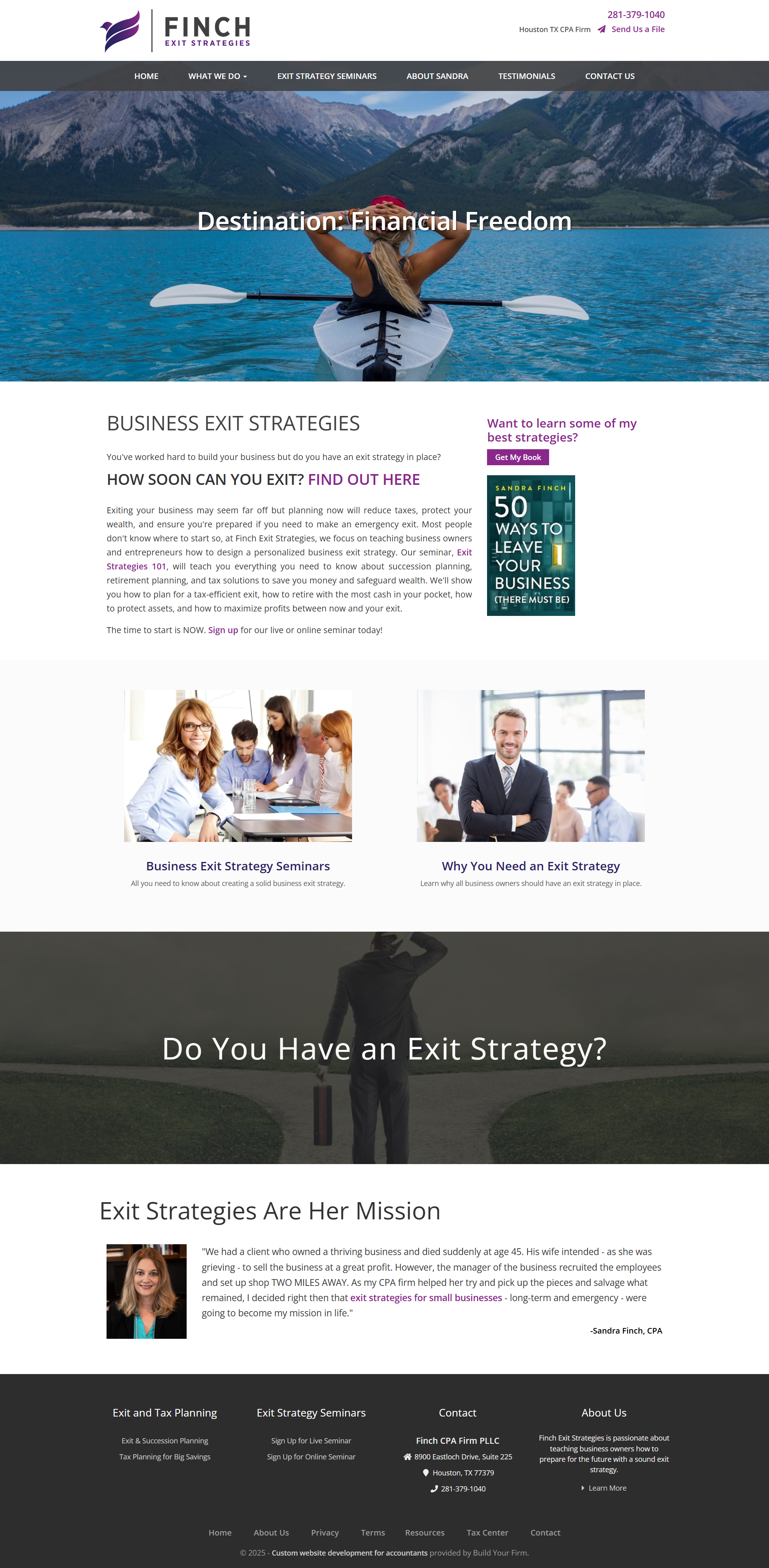 Website of Finch Exit Strategies