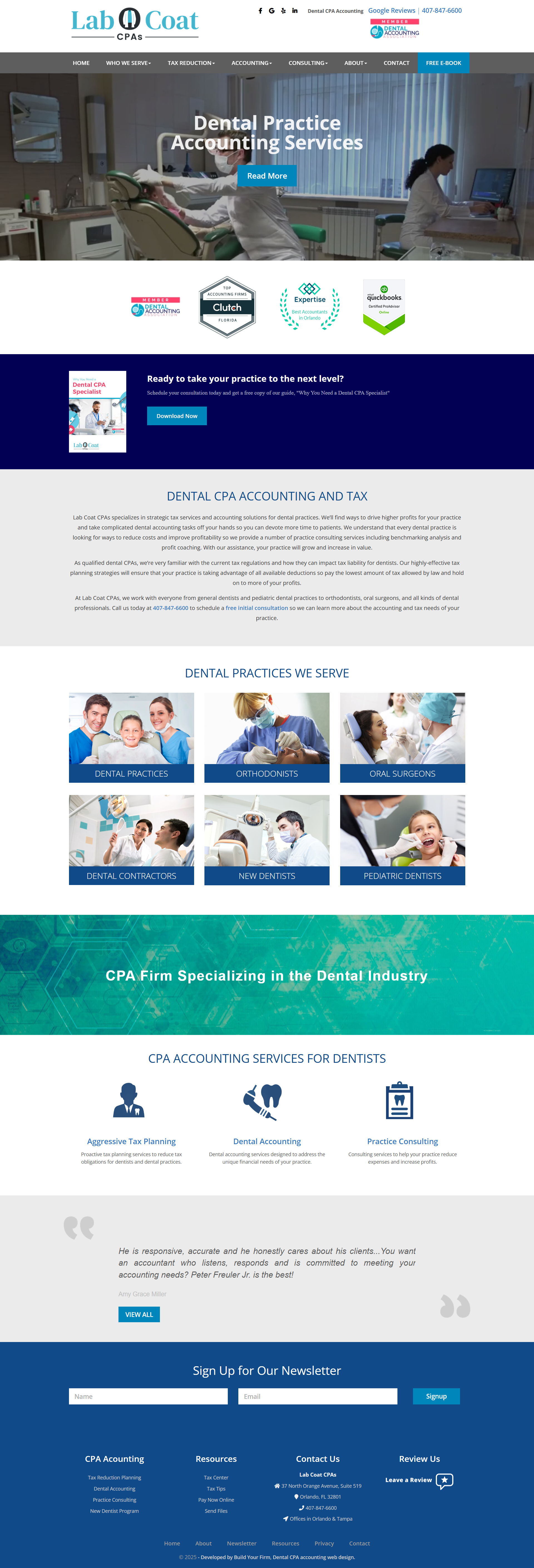 Website of Lab Coat CPAs