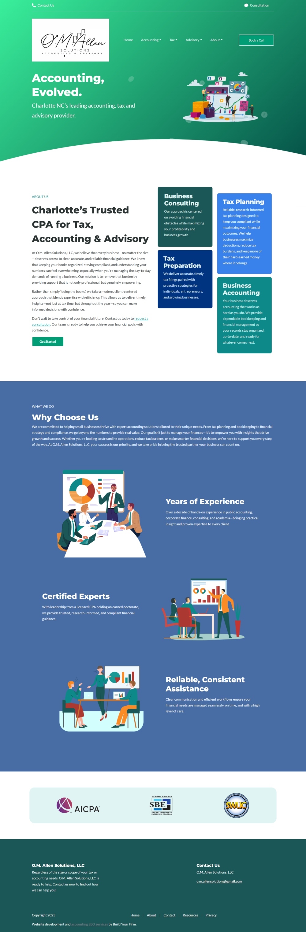 Website of O.M. Allen Solutions, LLC