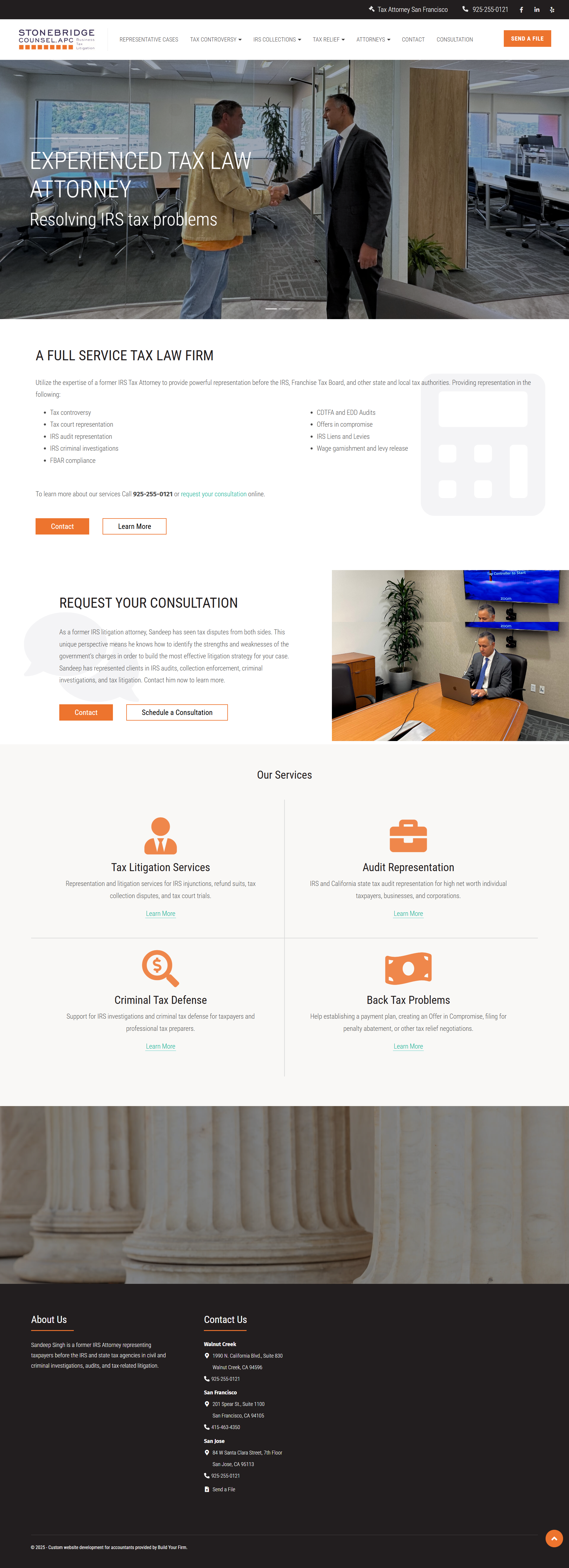Website of StoneBridge Counsel