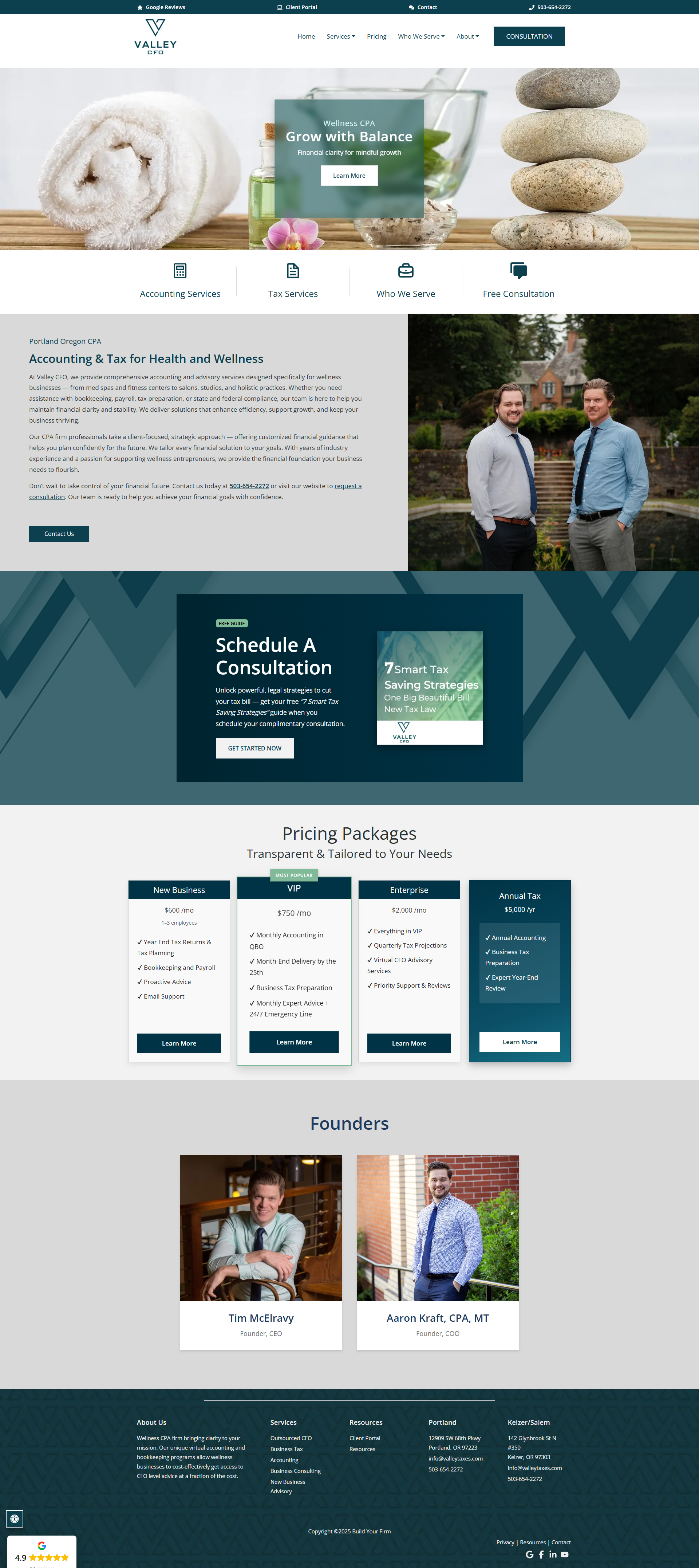 Website of Valley CFO