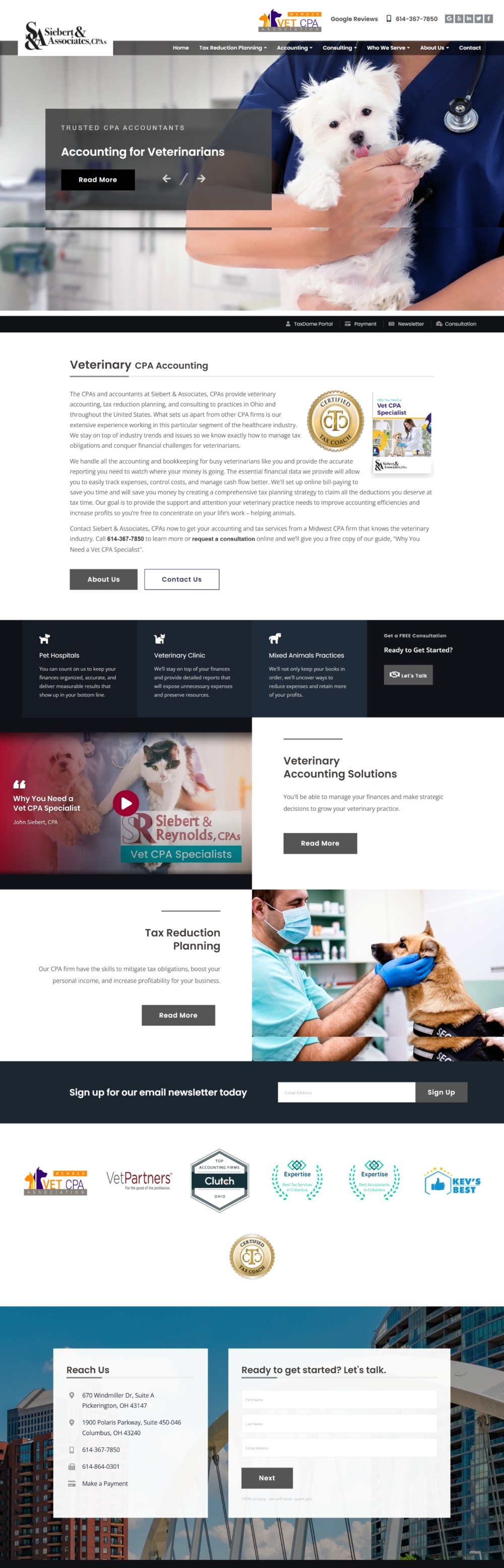 Website of Siebert & Reynolds CPAs