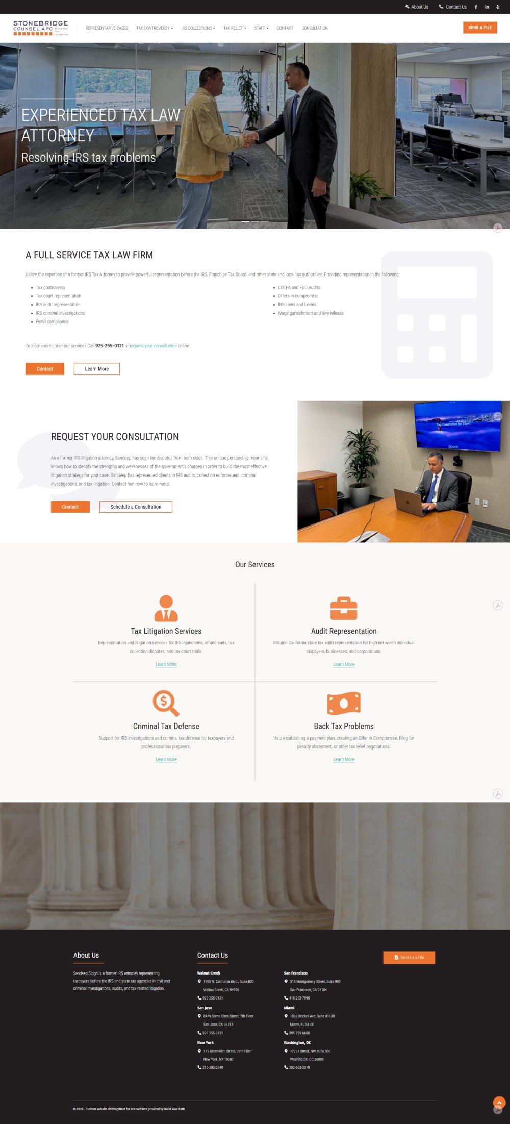 Website of StoneBridge Counsel