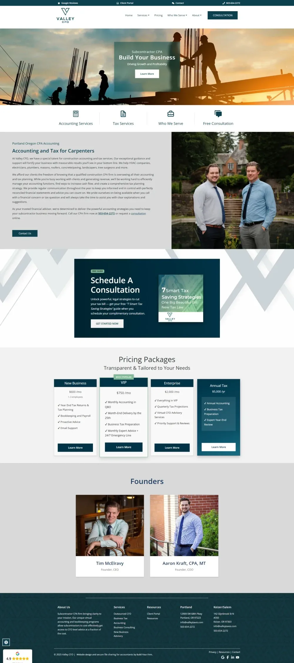 Website of Valley CFO