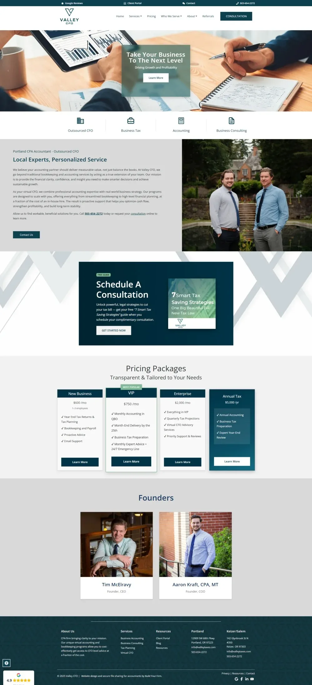Website of Valley CFO