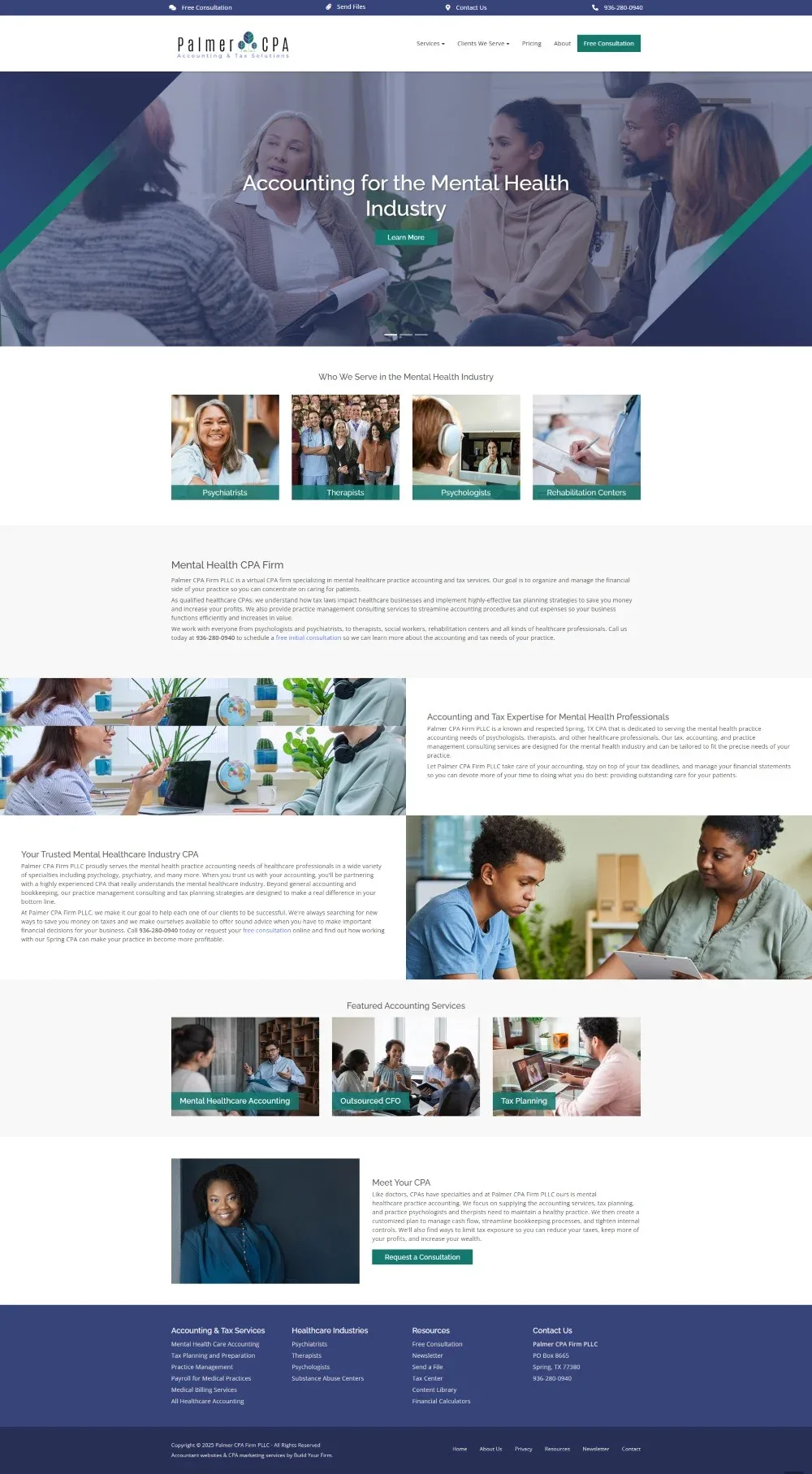 Website of Palmer CPA Firm PLLC